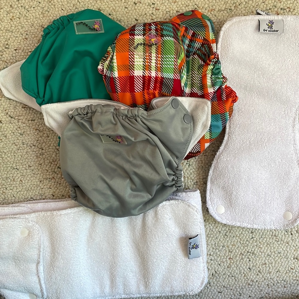3 Rumparooz cloth pocket diapers